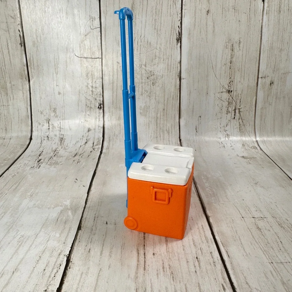 Vintage Malibu Rolling Cooler Mini‎ Novelty Orange Beverage Soda Toy Box